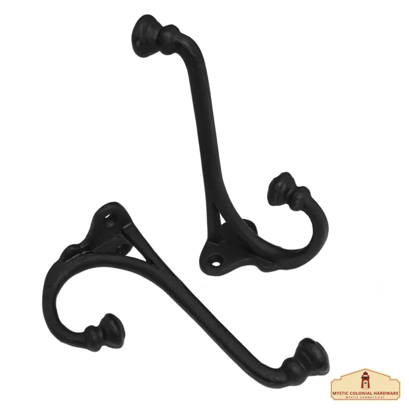 ADA Compliant Rustic Forged Iron Wall Hooks, Solid Duty Retro Utility Hooks Hanging Coat, Bag, Towel, Robe, Hat and More, ...