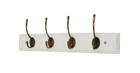 Harcourt Hat & Coat Hook Rail Antique Warm alloy Hook On Ivory Board