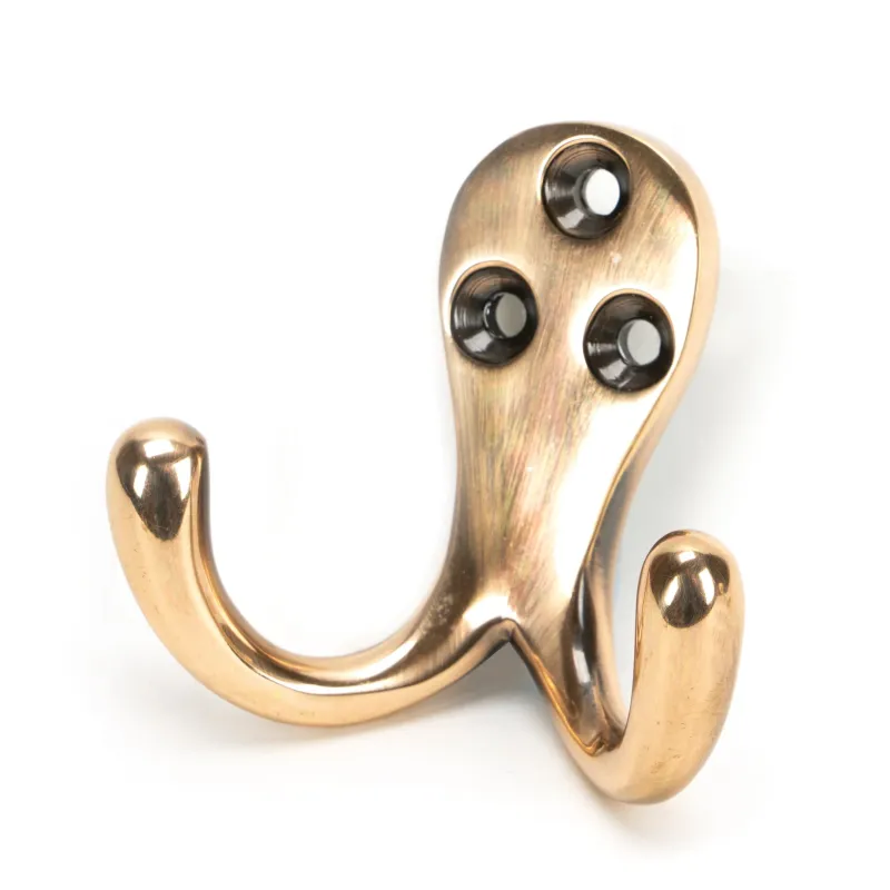 Polished Bronze Celtic Twin Robe Hook | From Anvil