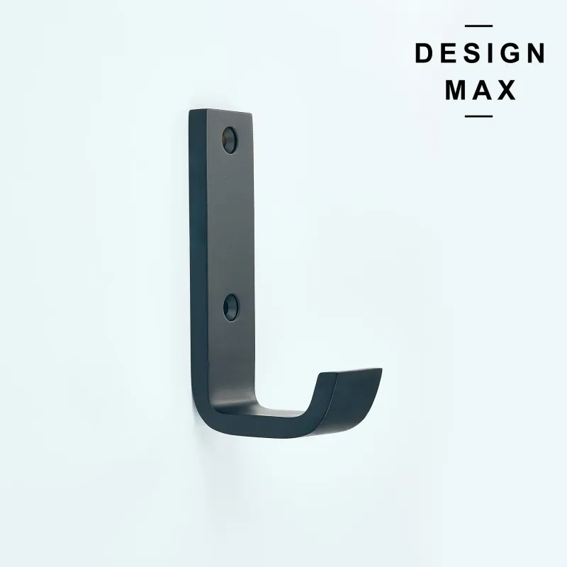 Tilden J Large Matte Jet-black Brass Mudroom Wall Hook