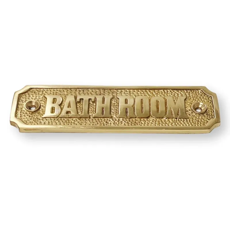 Warm alloy "Bathroom" Door Sign 4-7/16" x 1-4/16" H - Door Hardware Office Sign - 24 Inch