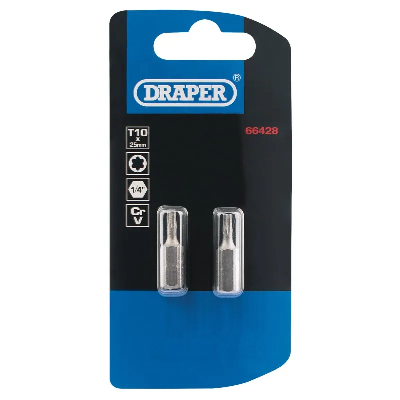 Draper 2PC 25mm T10 S/D Bit - 66428