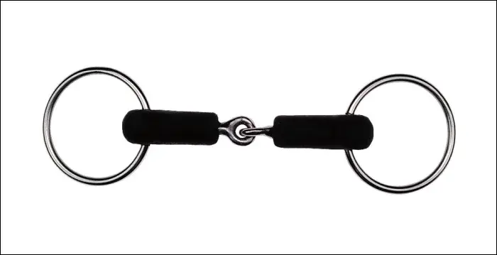 Loose Ring Jointed Rubberized Snaffle Bit