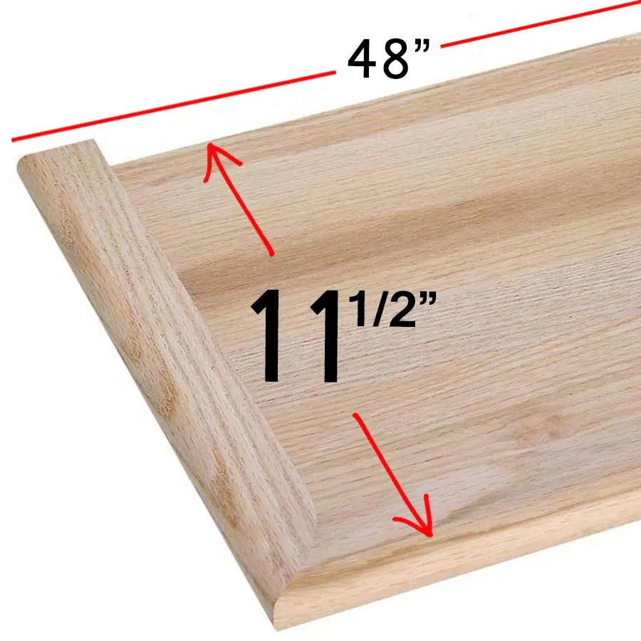 48" Mitered Return Hardwood Stair Tread