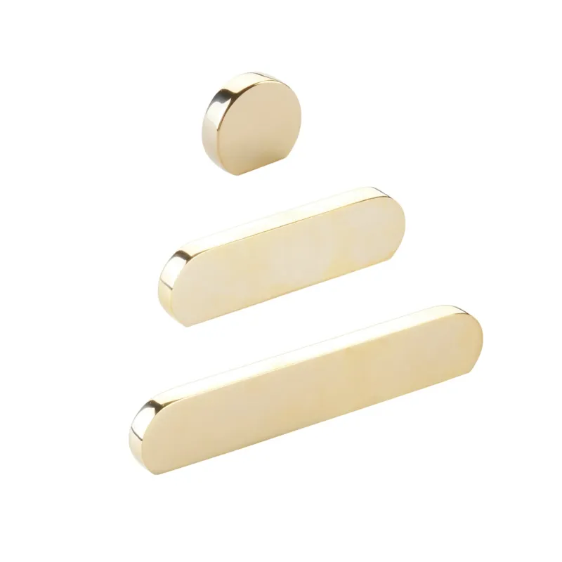 Unlacquered Warm alloy "Bit" Rounded Drawer Pulls and Cabinet Knobs