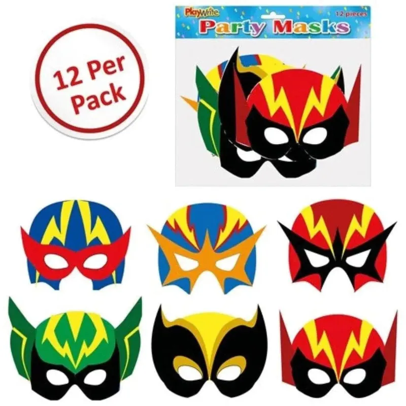 Superhero Masks 12 Packs