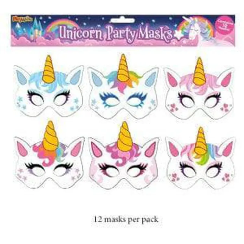 Unicorn 12 Pack Card Masks
