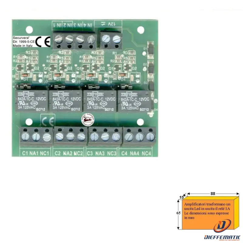 4 Amplificatori Di Tensione +/- Da 1,5 V Securvera Ss-Ocaqrtatra Mounting Hardware