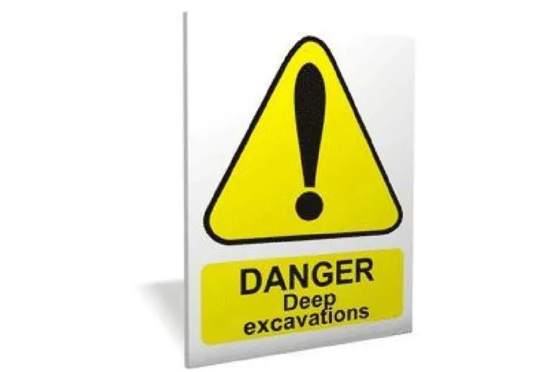 ANSI Rated Danger Deep Excavations Sign - Health & Safety Signs High Quality Interior & Exterior