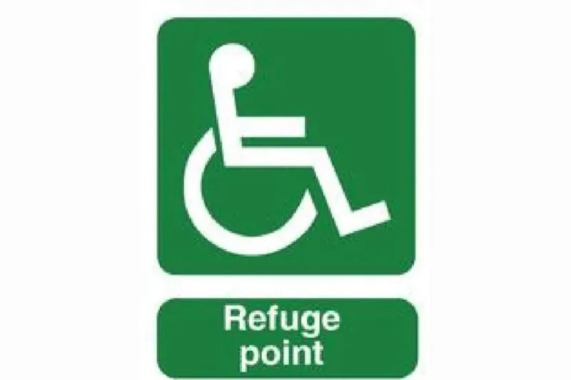 ANSI Rated Disabled Refuge Point Sign - Health & Safety Signs High Quality Interior & Exterior