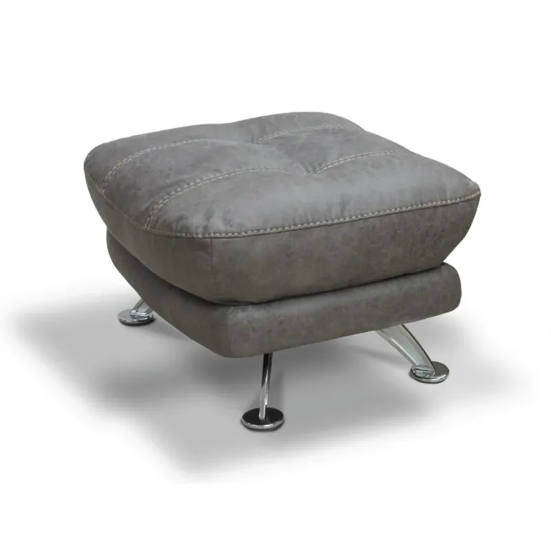 Axis Microfibre Footstool - Rich Grey