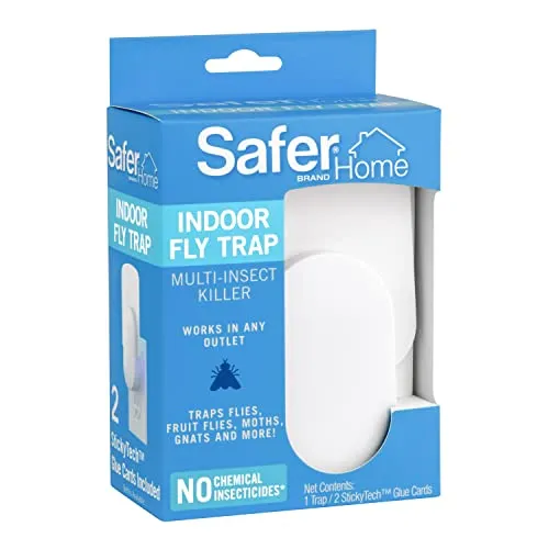 Certified Safety Safer Home SH502 Indoor Plug- Fly Trap Flies, Fruit Flies, Moths, Gnats, and Other Flying Insects – 400...