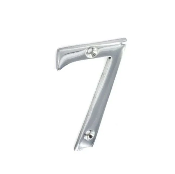 Chromium Door Numeral No.7 75mm Outdoor Use