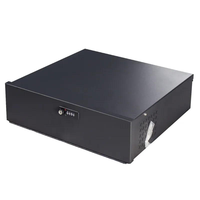 Combination Locked Enclosure Robust Duty 16 Gauge Steel NVR & DVR Security Lockbox AC Fan 21 x 21 x 8 Inches