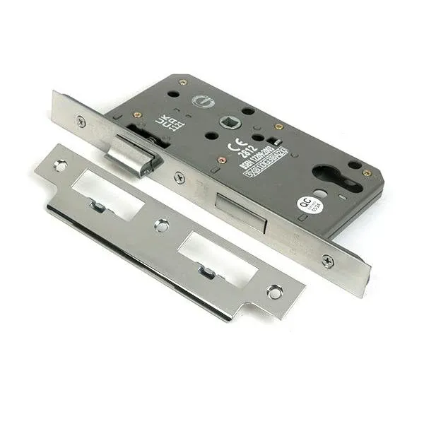 Glossy SS Euro Din Sash Lock - 60mm Backset/72mm Centre
