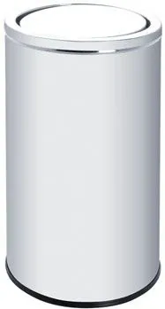 Impact Resistant Poubelle push inox couvercle plat