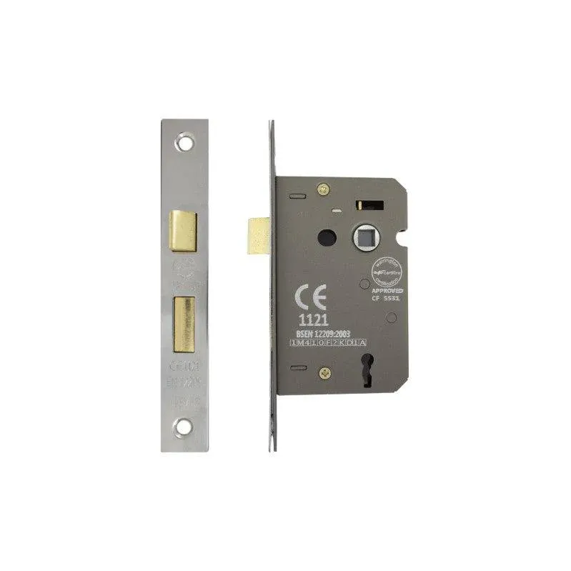 3 Lever Sash Lock CE 2.5" Midnight Nickel