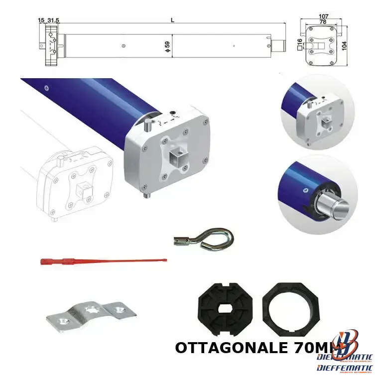 Motore Tapparella Tapparelle 180 Kg 100 Nm Con Manovra Di Emergenza Sblocco 230V