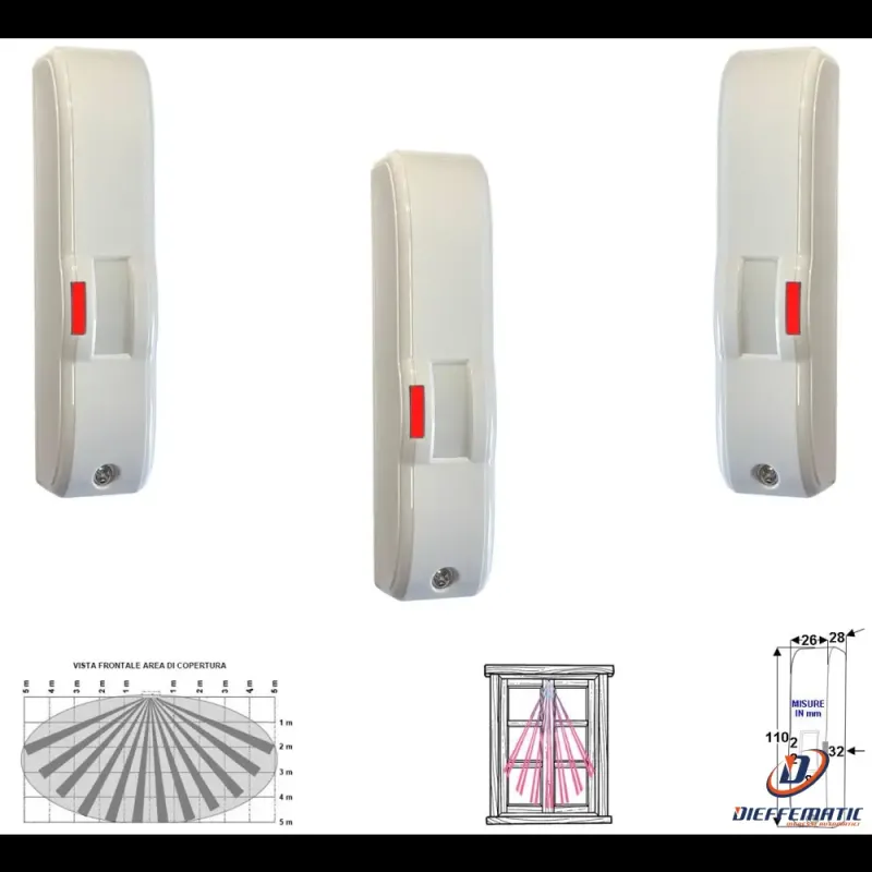 Rechargeable Motion-Activated 3 Doppia Tecnologia Tenda 5 Mt Rileva Movimento Intrusi Securvera Sv-Gfbdtsm3Tb