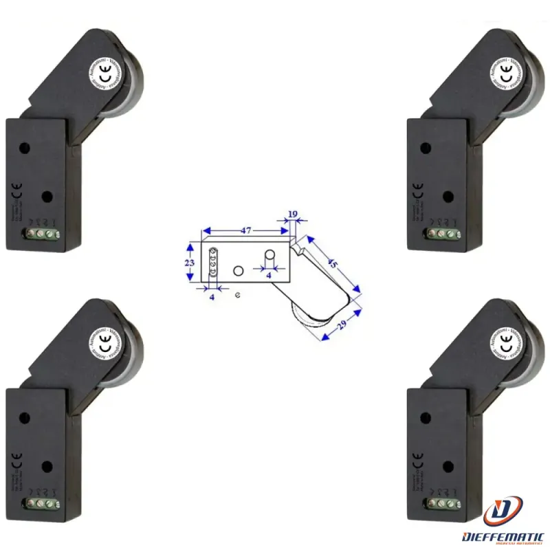 Rechargeable Motion-Activated 4 Rotelli Contatti Allarme Passaggio Securvera Se-Rcmqrcvapc