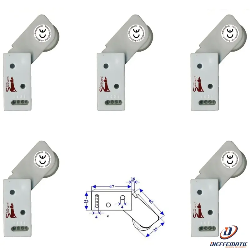 5 Rotelli Contatti Allarme Passaggio Securvera Se-Rcbcrcvapc Alarm
