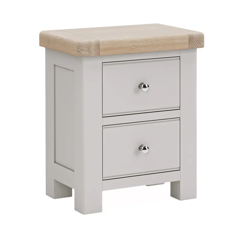 Salcombe Bedside Locker - Stone Grey Lock