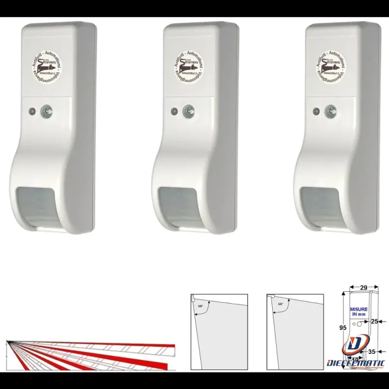 3 Sensori Infrarosso Tenda Esterno Protetto Persiana Securvera Sv-Slirbeptsc Compatible Smart Home