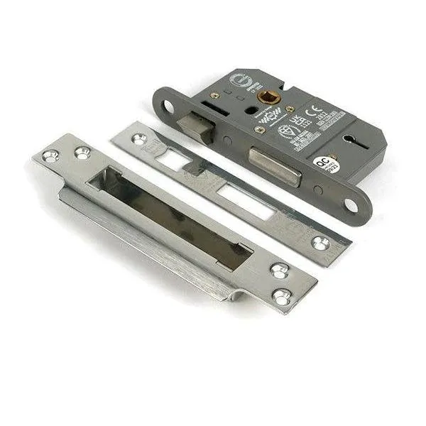 Shiny SS 2½" 5 Lever BS Sash Lock