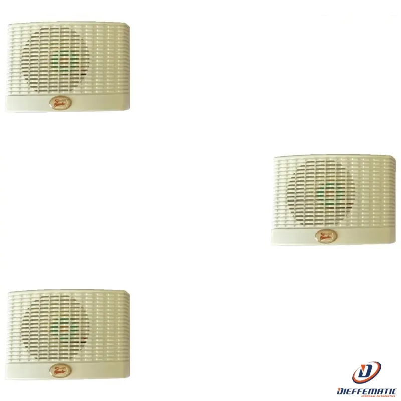 3 Sirene Piezo Da Interno 12Vcc 200Ma 115Db Bitono Securvera Ss-610Septspa