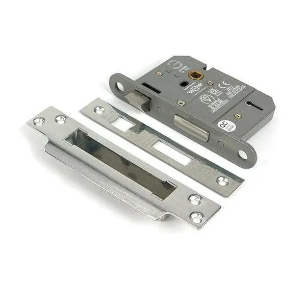 Smooth SS 3" 5 Lever BS Sash Lock KA