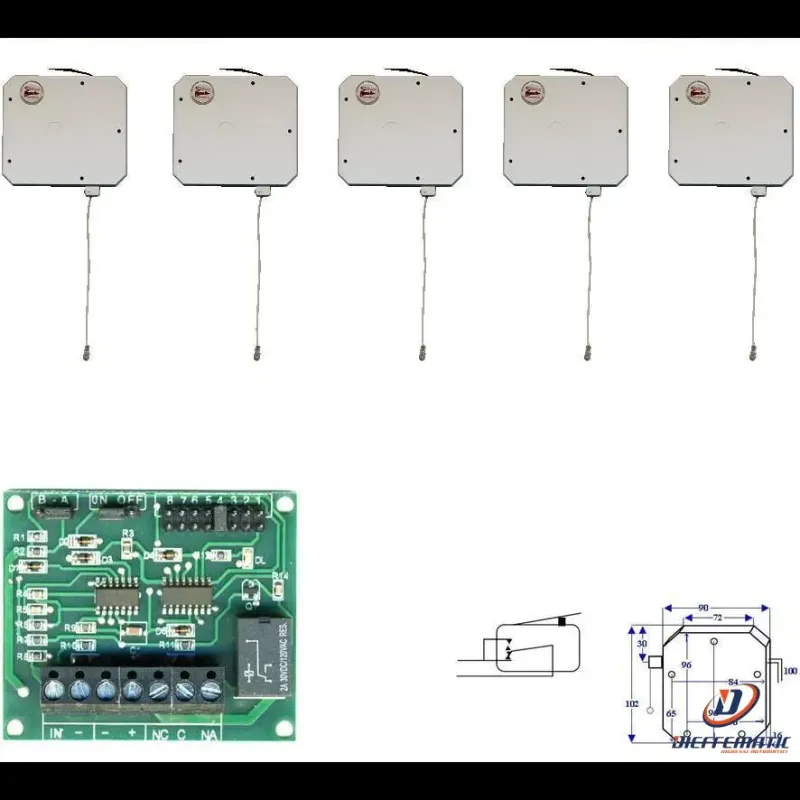 Wide-Angle Contatti Cordino Per Serrande Contaimpulsi Securvera Ss-Sal5Ccscie