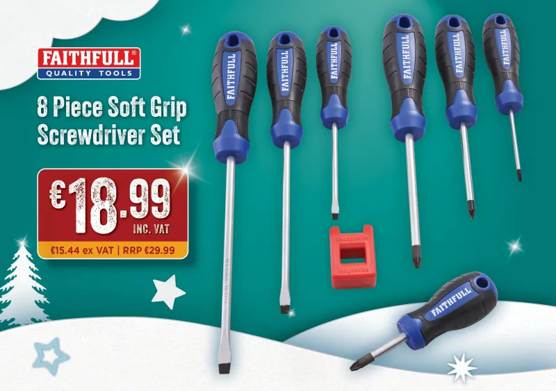 Faithfull 8 Piece Supple Grip Screwdriver Set - 5749083