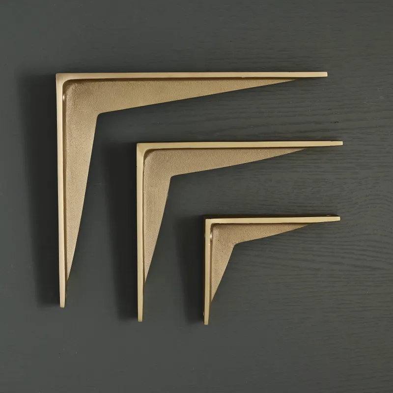 Commercial Grade Heritage Shelf Bracket | Textured Satin Brass Lacquered