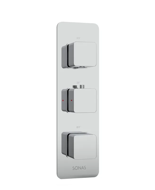 ALITA Smooth Square Triple Control 2 Outlet Shower Valve Water Heaters