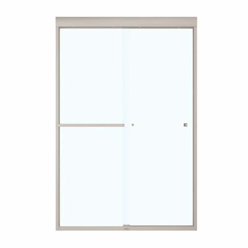 Aura 43-47 x 71 . 8 mm Bypass Shower Door Alcove Installation Clear glass Satin-brushed Nickel