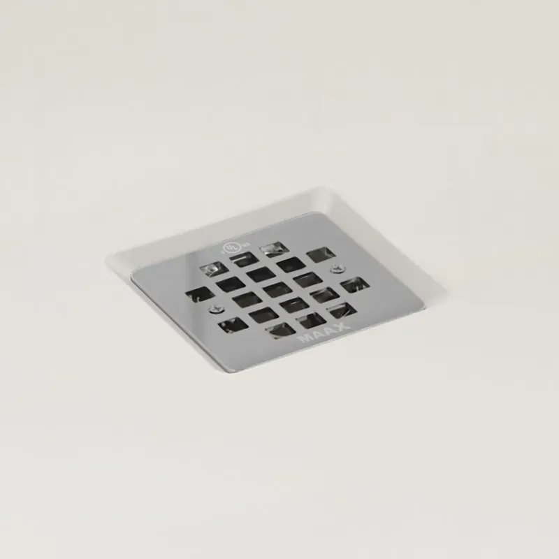 B3Square 6042 Acrylic Alcove Shower Base Snow Center Drain