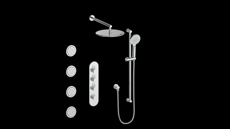 WORGL 3/4" HIGH-FLOW TH SHOWER KIT BODY JETS
