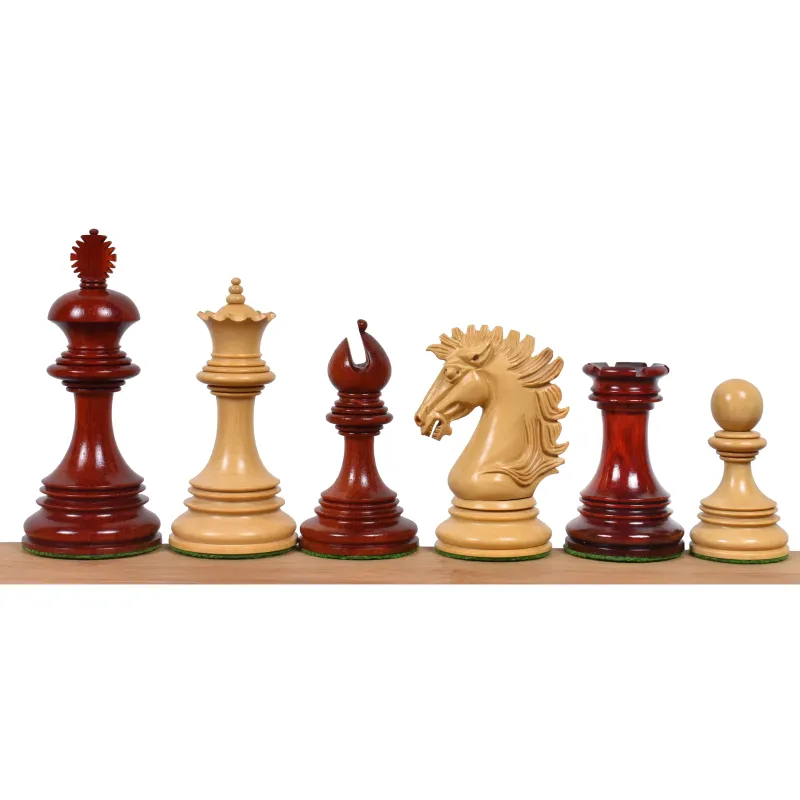 Alexandria Luxury Staunton Chess Set- Chess Pieces Only - Three-way Weighted - Bud Rose Wood