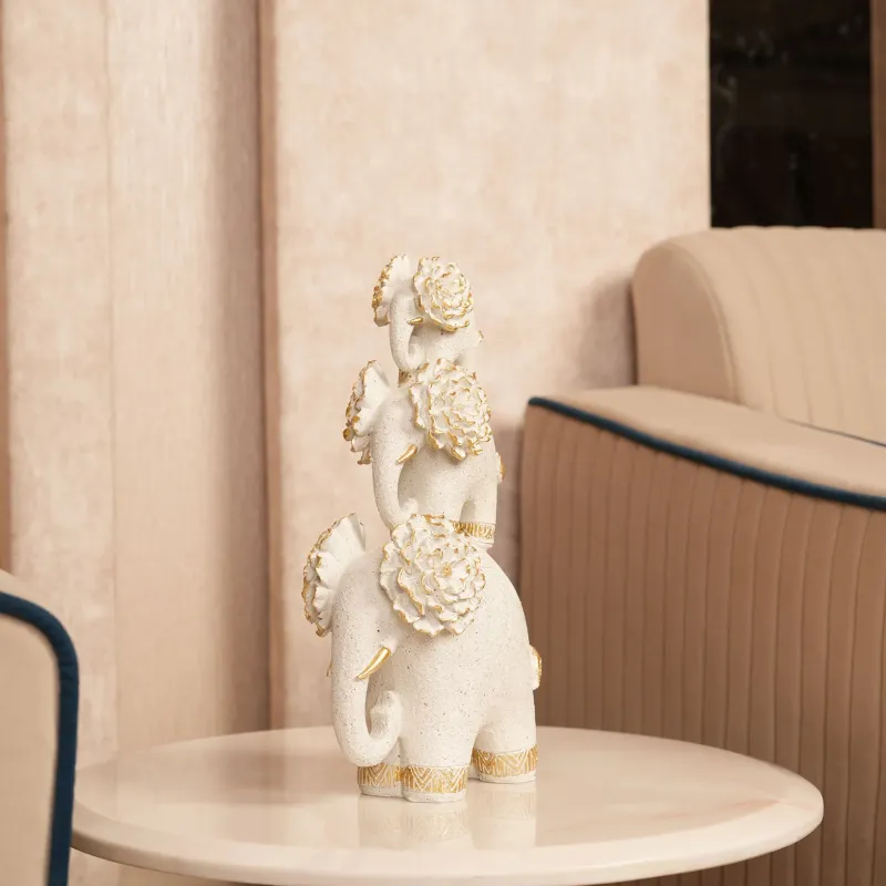 Bohemian Style Trinity Elephant Sculpture
