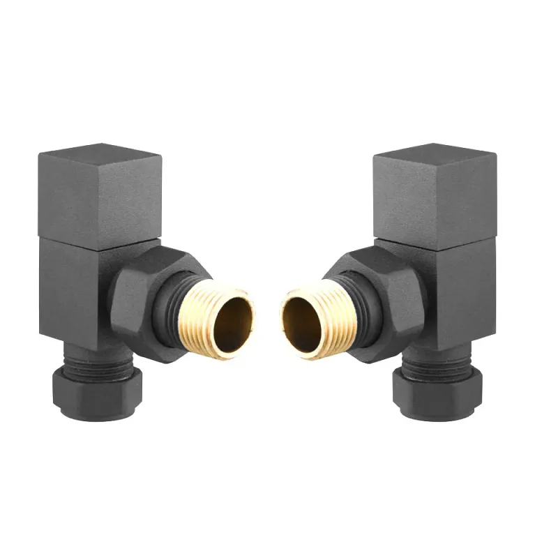 DQ Key Square Angled Radiator Valves | 3 colours