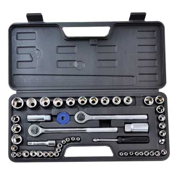 52 Piece ¼", ⅜", & ½" Dr Socket Adjust