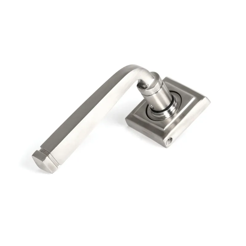 Satin Marine SS (316) Avon Round Lever on Rose Place (Square) | From Anvil