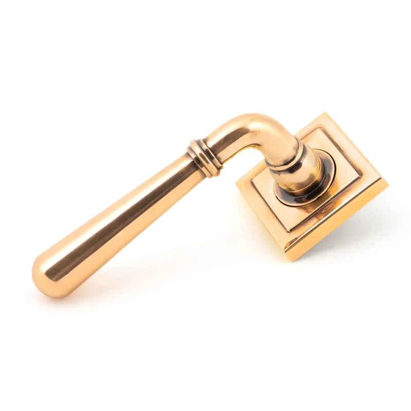Shiny Bronze Newbury Lever on Rose Set (Square) | From Anvil