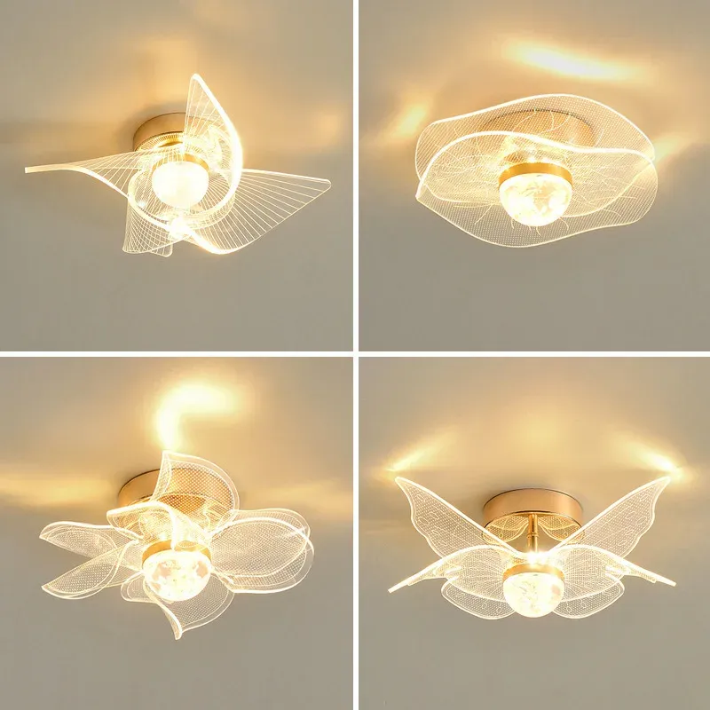 Afralia™ Gold Perspex LED Ceiling Light - Modern Nordic Style Lighting Home Decor