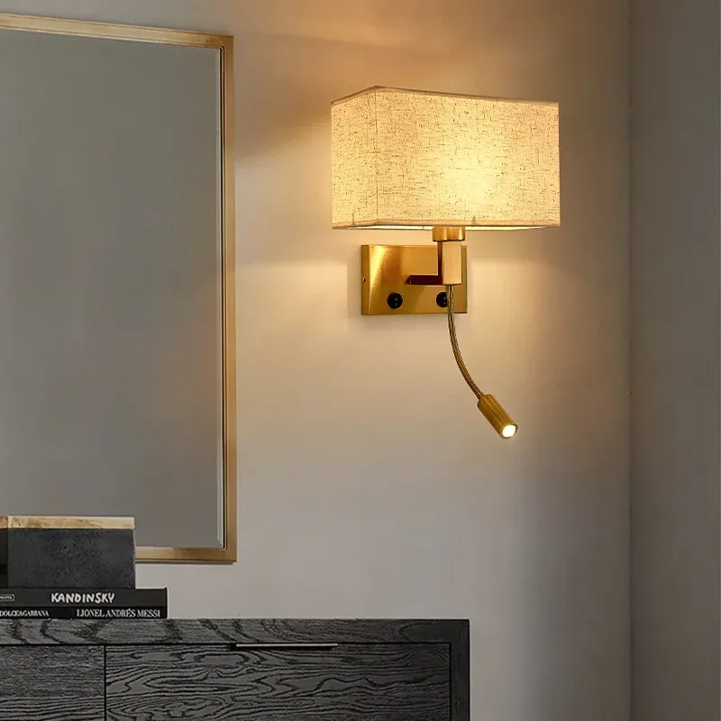 Afralia™ Nordic LED Bedroom Wall Light Switch, Modifiable Hose Spotlight