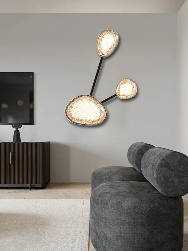 Afralia™ Stone Shaped LED Acrylic Wall Sconce Ceiling Airy