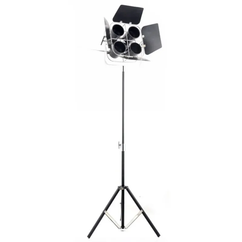 Flix Tripod Floor Lamp – Industrial Film Set Style Spotlight Modifiable Heads