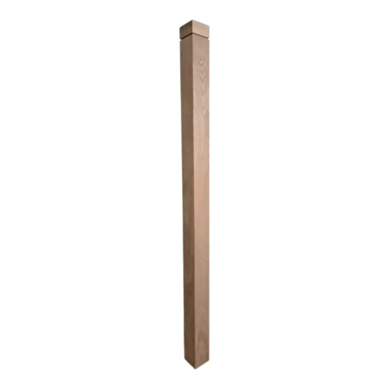 Sleek Square Newel Post 1 Groove - 3 1/4" - Wrapped white Oak Veneer