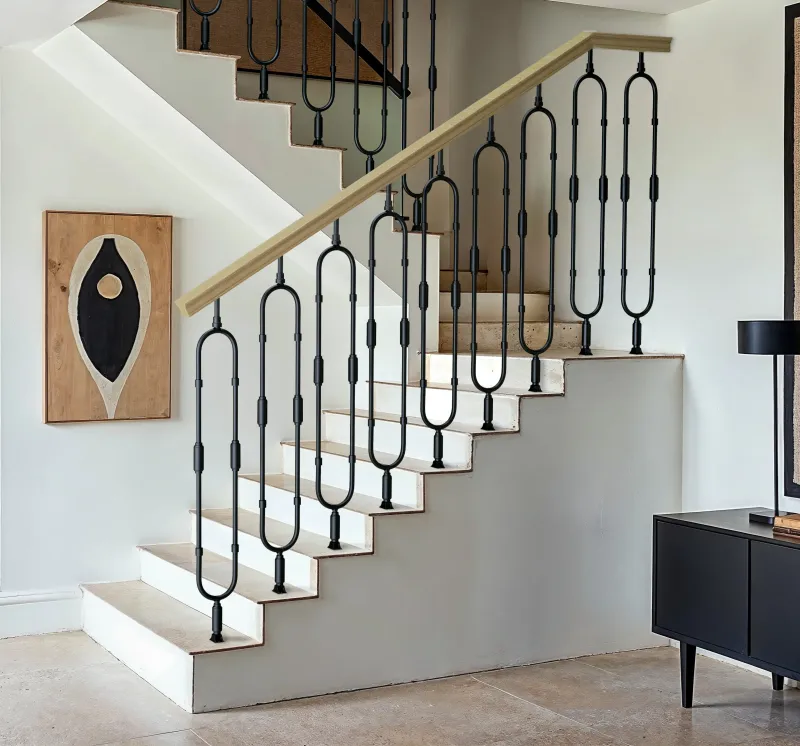 Wrought Iron Stair Spindle Jet-black Railing Panel Handrail Balusters