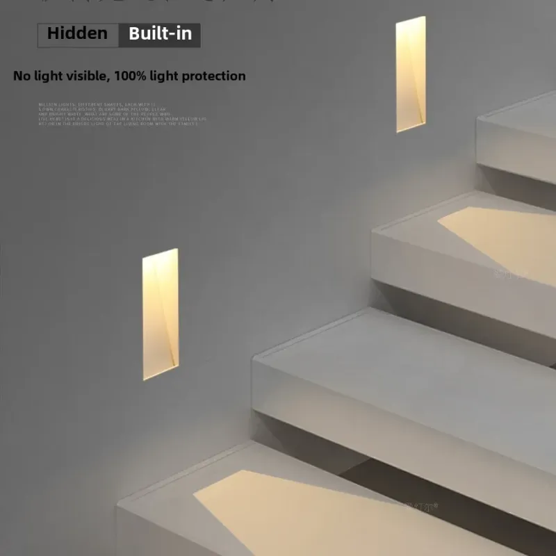 Afralia™ Minimalist LED Wall Buoyant Step Stairway - Corner Footlight